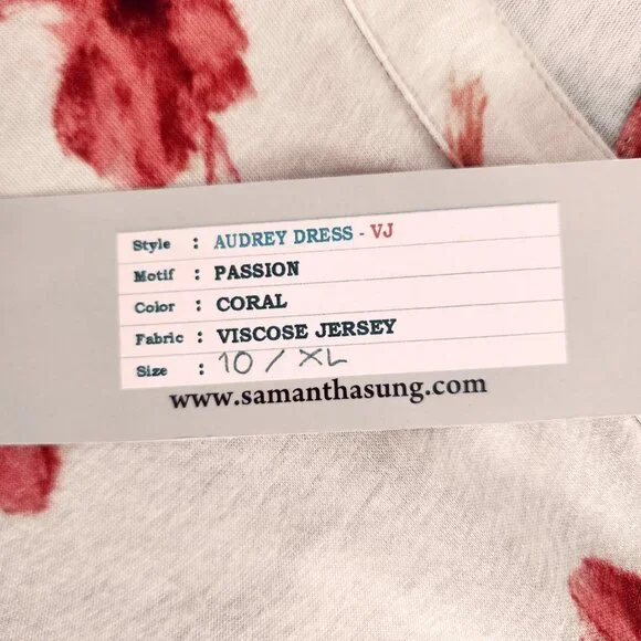 Vintage Samantha Sung London| Aubrey Maxi Dress| Coral Floral| NWT Size 10 - Picture 12 of 12